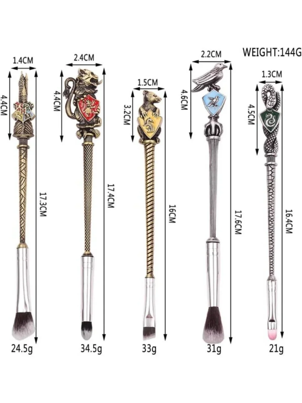 Magic Wand Makeup Brush Set - 2 Color Options, Eye Shadow & Lip Brushes for